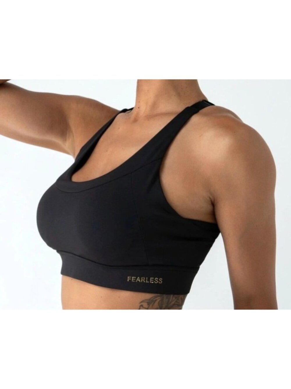 Sync Equestrian Women's Sz Medium High Impact Sports Bra Black Adjustable Straps